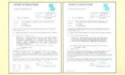 英國(guó)肯尼迪.唐金公司簽署的由上海電纜廠供應(yīng)塞浦路斯全套電纜和附件的工程驗(yàn)收證書(shū)